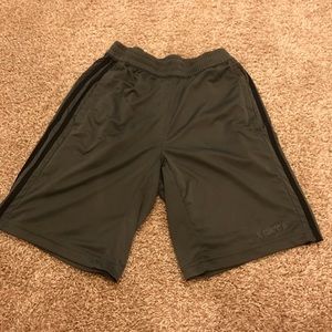 Gray and black Adidas shorts